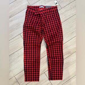 NWT! GAP Slim Cropped Houndstooth Red and Navy Pants